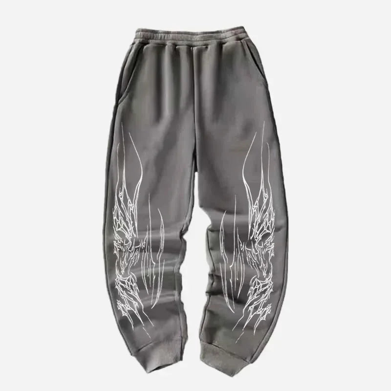American Retro Hip-Hop Pop Loose Leggings Men's Y2K New Harajuku Gothic Casual Joker Fitness Pants Jogging Pants Street Wear - Endisnia
